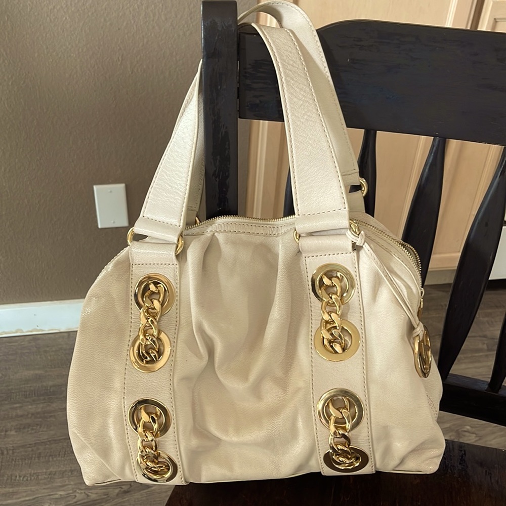Michael Kors Knoxville medium/large Cream/Gold Satchel/Handbag